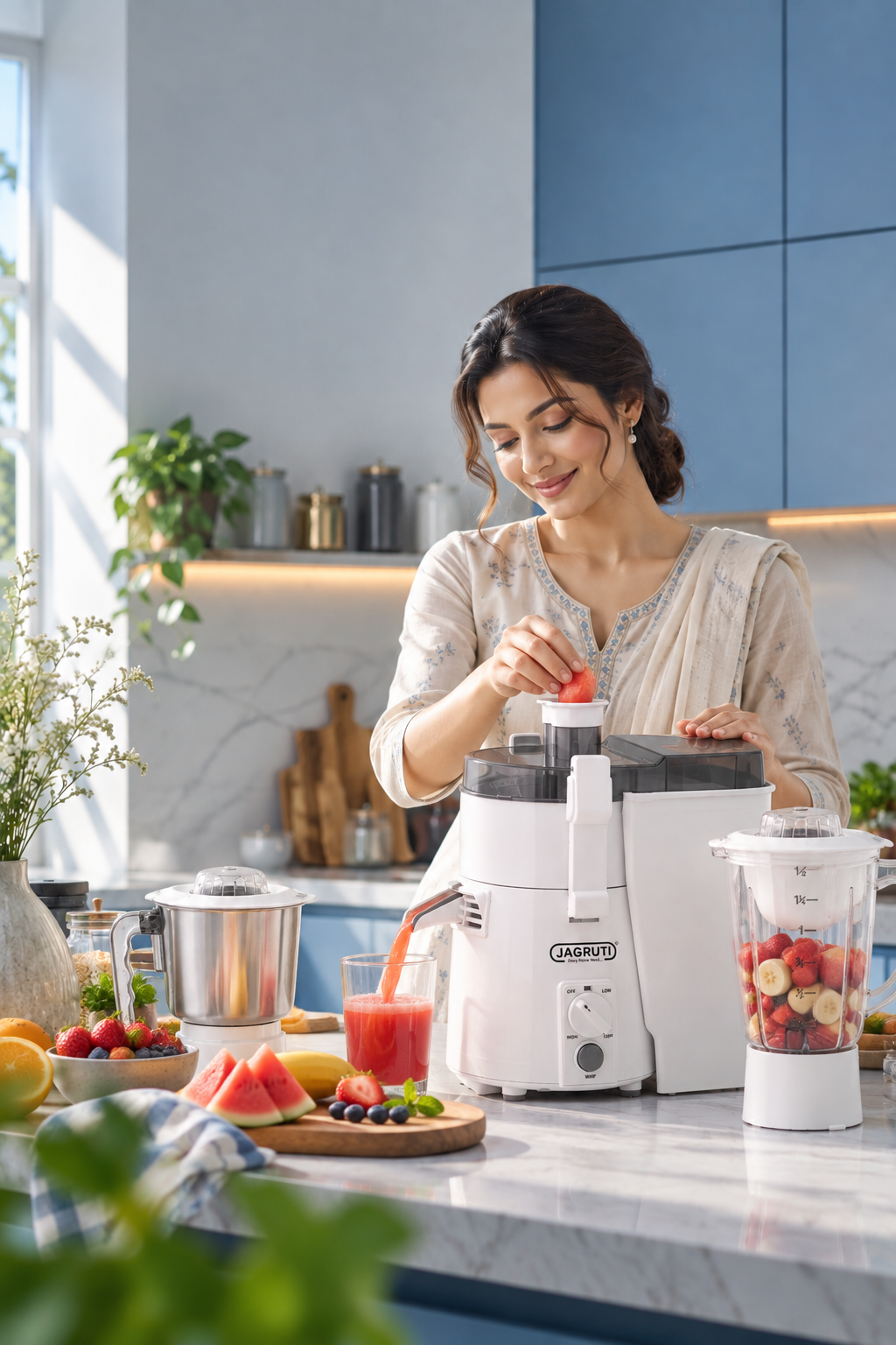 Jagruti flour mill in a modern home kitchen